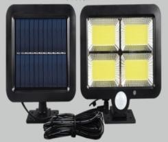 China 1200mAh Lithium Solar Powered Parking Lights 18650 Battery Solar Flood Light 4 COB Solar Sensor on sale