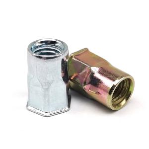 China Flat Head Riveted Nuts Flat Round Head Internal And External Half Hex Rivet Nuts Hex Insert Rivet Nut on sale