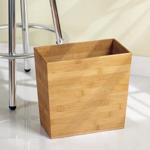 Rectangle Bamboo Laundry Wastebasket Basket Customized Sized 2cm Thickness