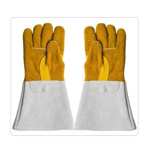 Construction Long Cuff Half Lining Welding Work Gloves