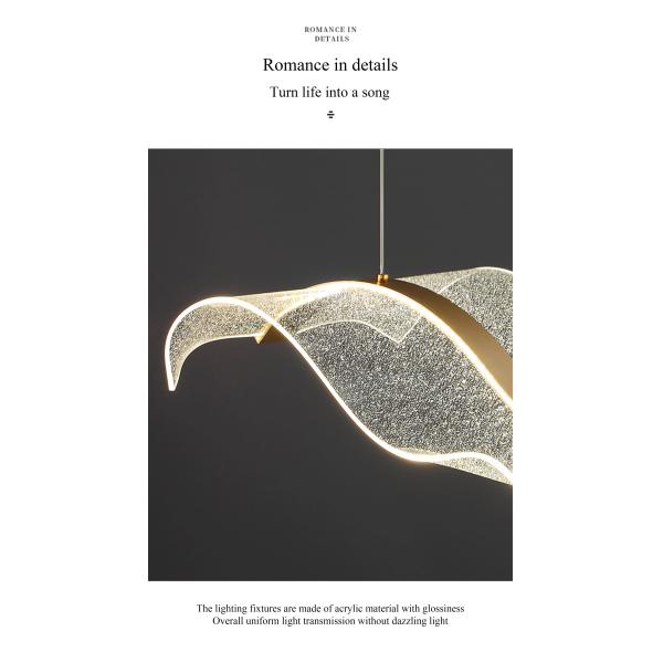 Nordic Chandelier Modern Luxury Large Long Strip Wave Shape Acrylic Lamp Bar Hotel Home Decorative Chandelier Hanging Lamp