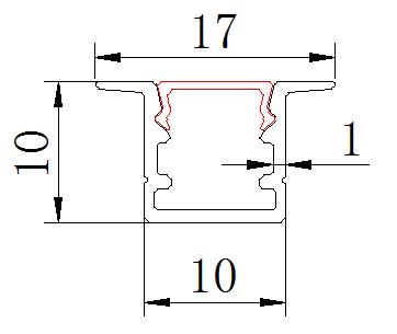 17 X 7mm LED Rigid Strip Light 24V Soft White LED Strip Lights With Groove PXG-1010H-M