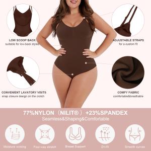 HEXIN 5XL Bodysuit Seamless Shapewear for Tummy Control and Breathable Fabric in