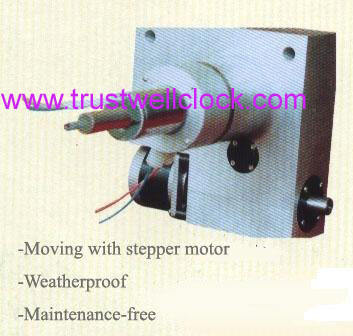 tower clock movement with night illumination lights on minute hour hands and