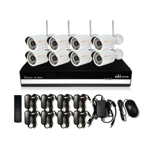 8Ch Night Vision Waterproof CCTV Camera System with H.265 P2P POE NVR Kit for