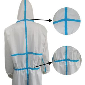 PP SMS Microporous Nonwoven Disposable Coveralls For PPE CE Type 4 5 6