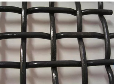 Black Woven Vibrating Screen Stainless Crimped Wire Mesh High Temperature