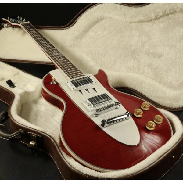 LP Corvette Electric guitar Figured Maple Top Veneer Grover Tuner More Color Can