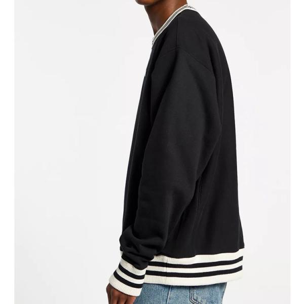 Cotton French Terry Fleece Plain Crew Neck Sweatshirt Crop Oversize Anti Wrinkle