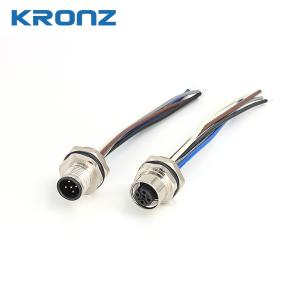 M12 Aviation Socket Flange Gold-plated Connector Joint 5pin Welded Waterproof