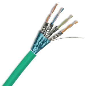 Green LSZH Jacketed FFTP CAT6A Cable 23AWG For Dedicated To Data Centers