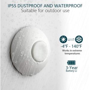 Plug-in Receiver Chimer and Waterproof Transmitter,4 Volume Adjustment Wireless