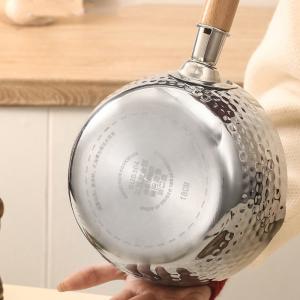 Elegant Hammered Convenient Design Japanese Sauce Pan Traditional With Wood