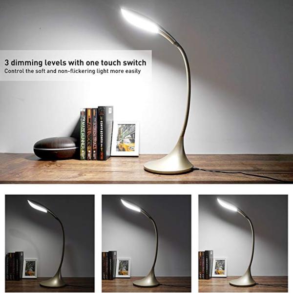 Craft Eye - Care Gooseneck Reading Light With Touch Control Red Dimmable