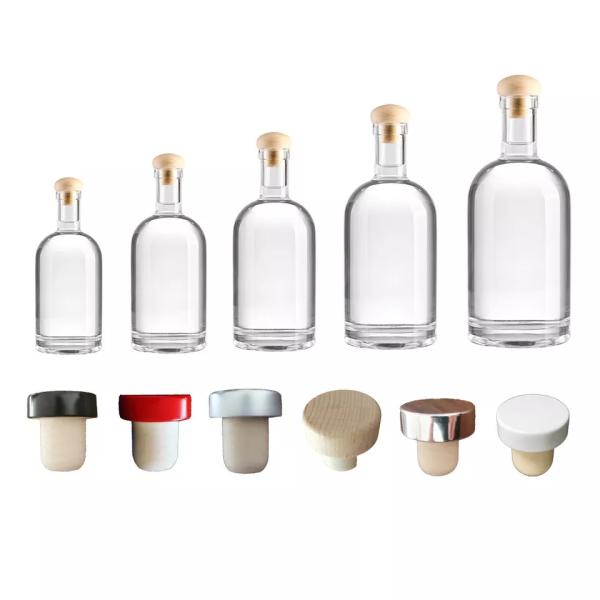 Base Material Glass Bottle with Cork Stopper 200ml 375ml 500ml 750ml Cosmetic