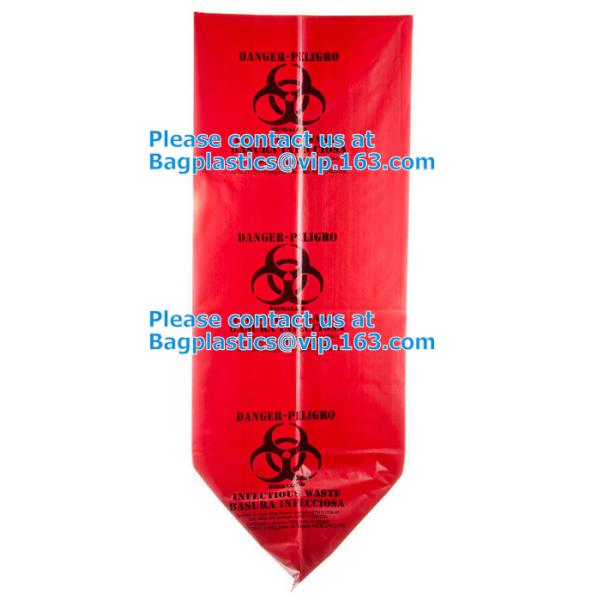 Extra large capacity biohazard drawtape trash bag interleaf coreless roll plastic hospital garbage bag, Medical Disposab