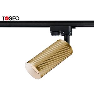 China Champagne Gold Pure Aluminium LED Ceiling Track Lights GU10 Spotlights Adjustable on sale