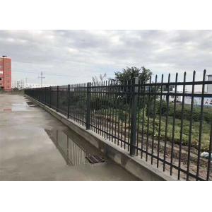 China Flatten Top Galvanized Tubular Steel Fence Metal Rod Fencing on sale