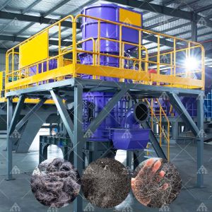 Tire Steel Wire Crusher with Tungsten Steel Blade Secondary Vertical Shaft