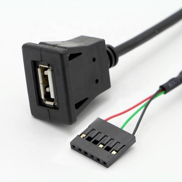 Quality CUSTOM Snap Socket USB 2.0 A Male  Panel Mount Cable with 6 Wires Dupont Terminal wholesale