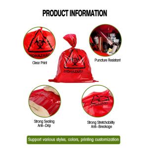 Hazardous Trash Can Liners – Medical Grade No Leak Bags - Biohazard Symbol for