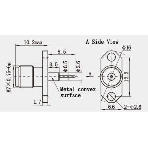 Female 1.85mm RF Connector Flange Mout Type Stainless Steel Material with Long