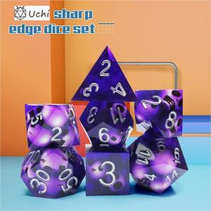 Cheap Purple Crystal Skull Resin Boarding Dice Set Dragon and Dungeon for sale