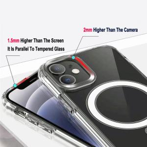 Anti-Yellowing Compatible Magsafe Phone Case Transparent Shockproof For iPhone