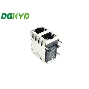 DGKYD21Q418DF5A2D2057 Metal Shielded Cat6a Rj45 Connector 2x1 Stacked
