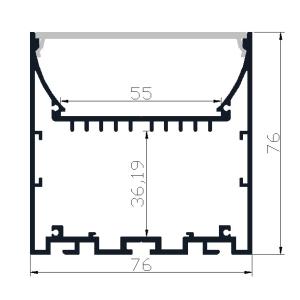 ODM Strip Light Suspended LED Profile 76*76mm Aluminum For Large Space