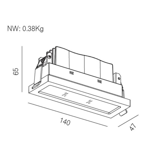 Super Low Consumption Led Down Lighting High Efficiency 700mA 10.5W Aluminum Alloy 3000K