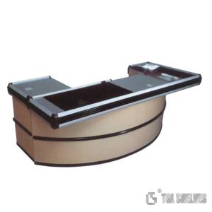 China Aluminum Alloy Electric Supermarket Checkout Counter With Convey Belt on sale