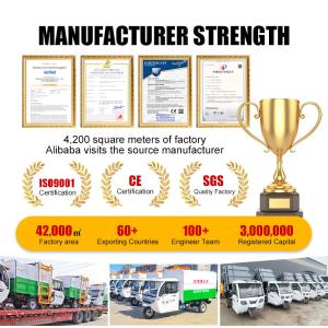 Factory Price Mini Electric Tricycle Garbage Trucks 3CBM Garbage Collection