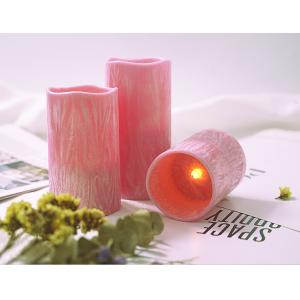 Remote Control Pink Flameless Candles Set For Party Decor Realistic Wax Battery