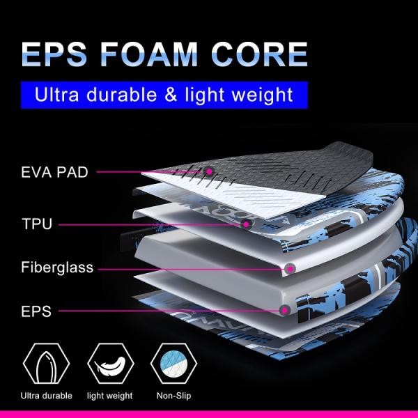 OEM 49'' Wakesurf Board Glass Fiber Board for Unisex Applicable People 125.5*52cm