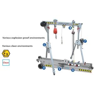 China Durable Aluminum Gantry Crane 500kg Portable CE Certificated Easy Installation on sale