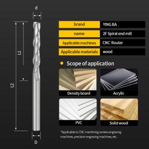YingBa Customized CNC Router Bit 6mm Two Flute Spiral Solid Carbide End Mill
