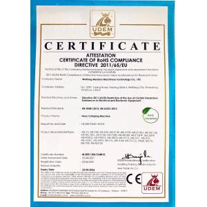 Weifang Mension Machinery Technology Co., Ltd. Certifications