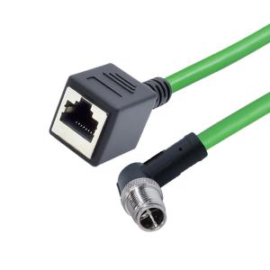 Cheap M12 X Code 8 Pin Male To Female Rj45 Adapter Cable Customized Length CE Certification for sale