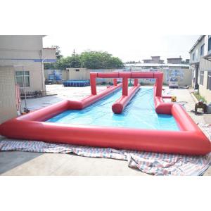 Cheap 0.4mm PVC Tarpaulin Inflatable Double Lane Slip Slide For City Road for sale