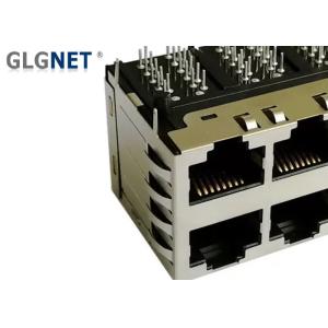 2x4 Multi Port Rj45 Jack Connector 6 U" Gold Plating For Industrial Switchers