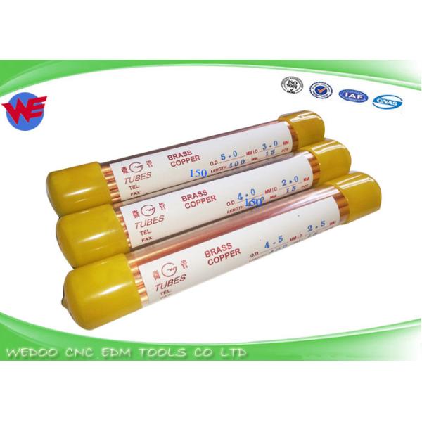 Quality Single Hole EDM Brass Tubes High Precision 150mm Length With 4.5mm OD wholesale