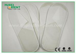 China White Disposable Hotel Slipper / Closed toe One Time Use Nonwoven Slipper EVA Sole on sale