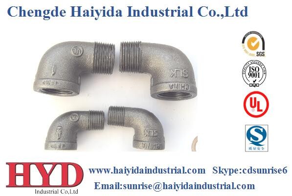 Quality Elbow 92 NPT thread malleable iron pipe fitting cast iron UL factory wholesale
