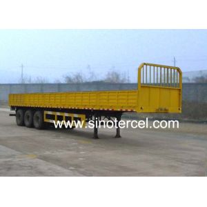 SGS BV Drop Side Semi Trailer 40000kg With Steel Floor And Checker Plate