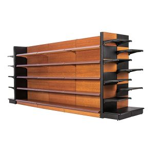 Custom Size Steel And Wood Retail Store Display Shelf Single Sided
