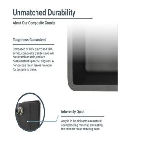 Dual Mount Black Single Bowl Composite Granite/Quartz Kitchen Sink