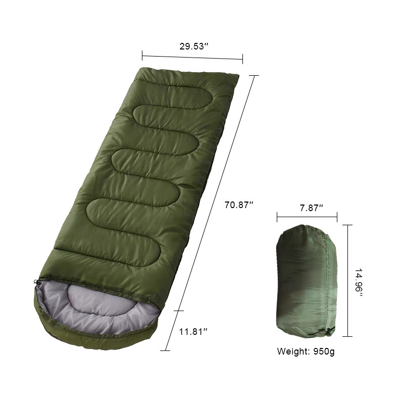 Warm Weather Sleeping Bag Comfortable Rectangle Sleeping Bag With Hood