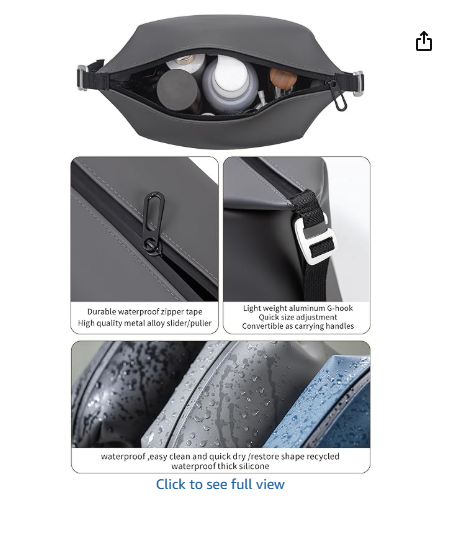 6.5" 3L Large Silicone Dopp Kit,Waterproof Leakproof Toiletry Bag,Foldable