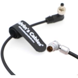 Rotatable Right Angle Camera Power Cable 2 Pin For Atomos Shinobi Ninja V